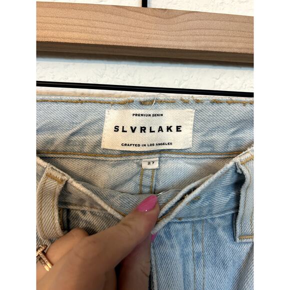 SLVRLAKE London Split Straight Leg High Rise Jeans - Picture 5 of 8